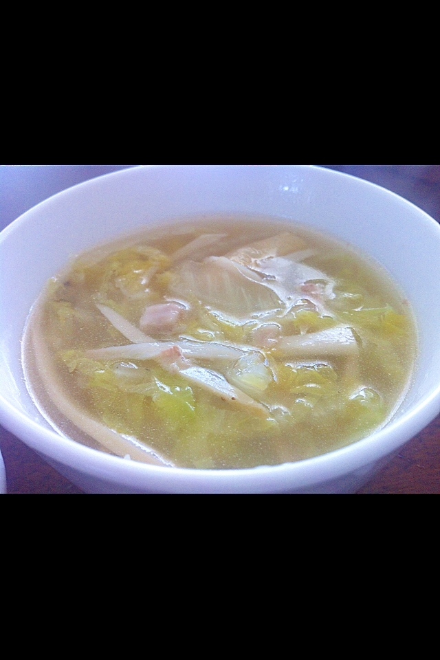 白菜とエリンギのお手軽スープ