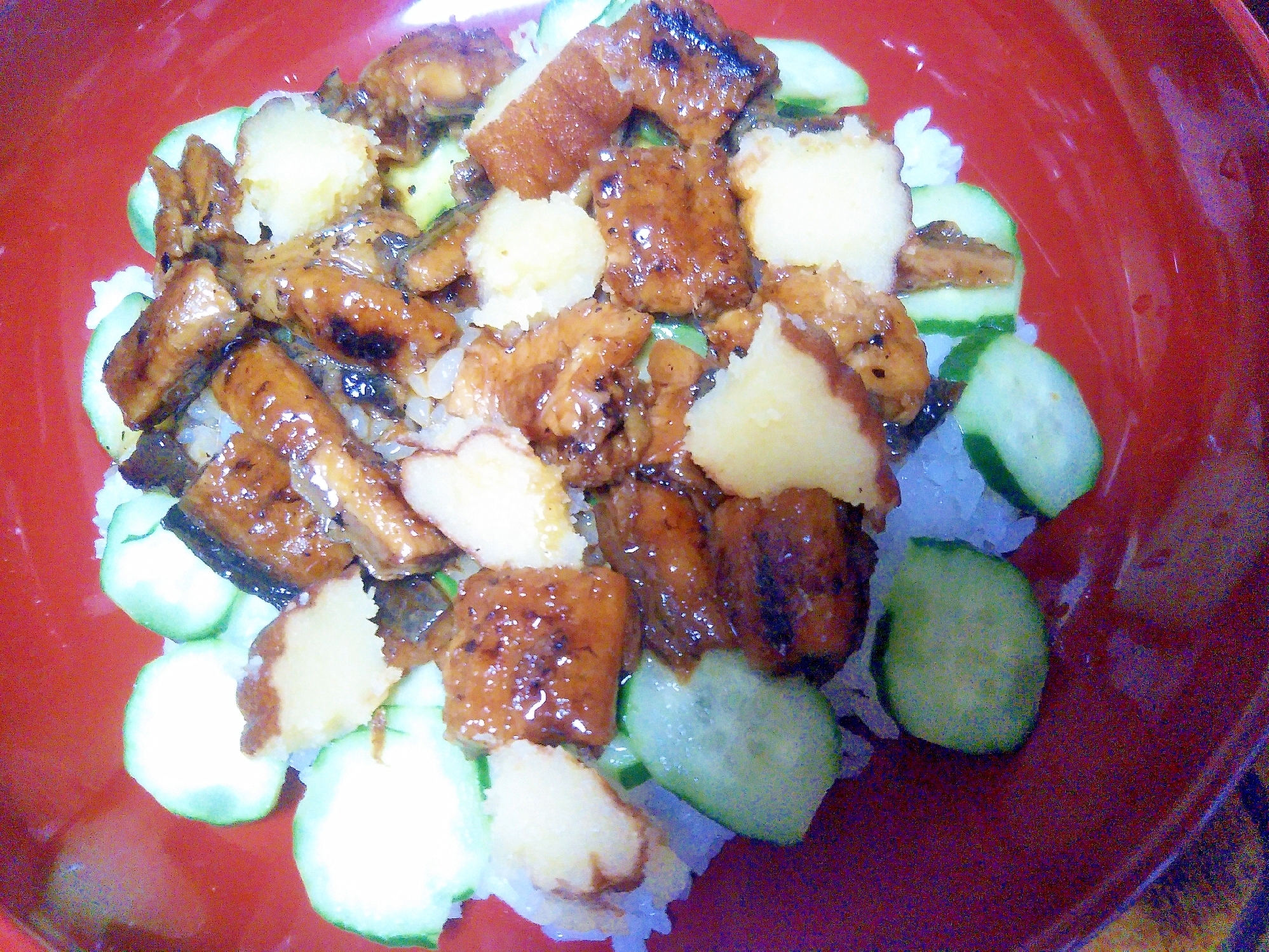 鰻玉キュウリ丼