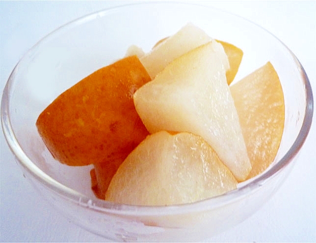 電子レンジで 皮ごと梨のコンポート レシピ 作り方 By Liqueur 楽天レシピ