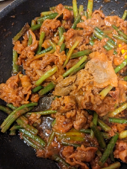 おつまみにも!牛肉とにんにくの芽でスタミナ炒め