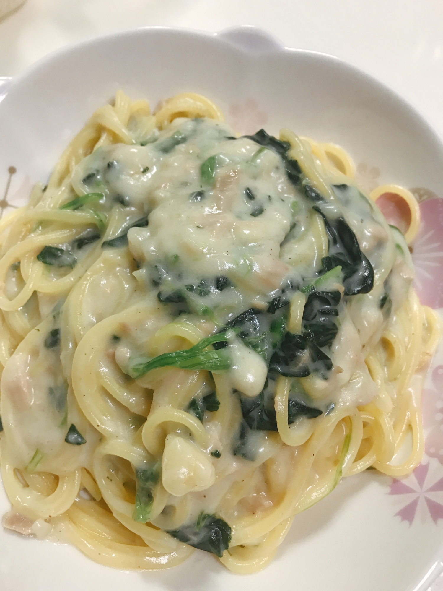 ツナの缶詰とほうれん草のクリームパスタ レシピ 作り方 By あげちゃん3 楽天レシピ