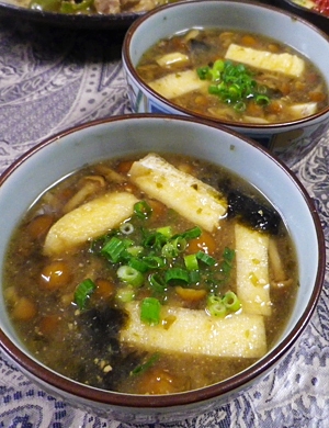 なめこ焼き海苔味噌汁