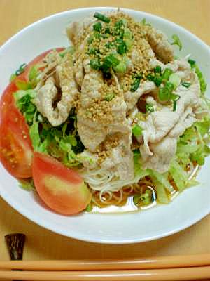 さっぱり 冷しゃぶサラダそうめん レシピ 作り方 By はちわれ413 楽天レシピ