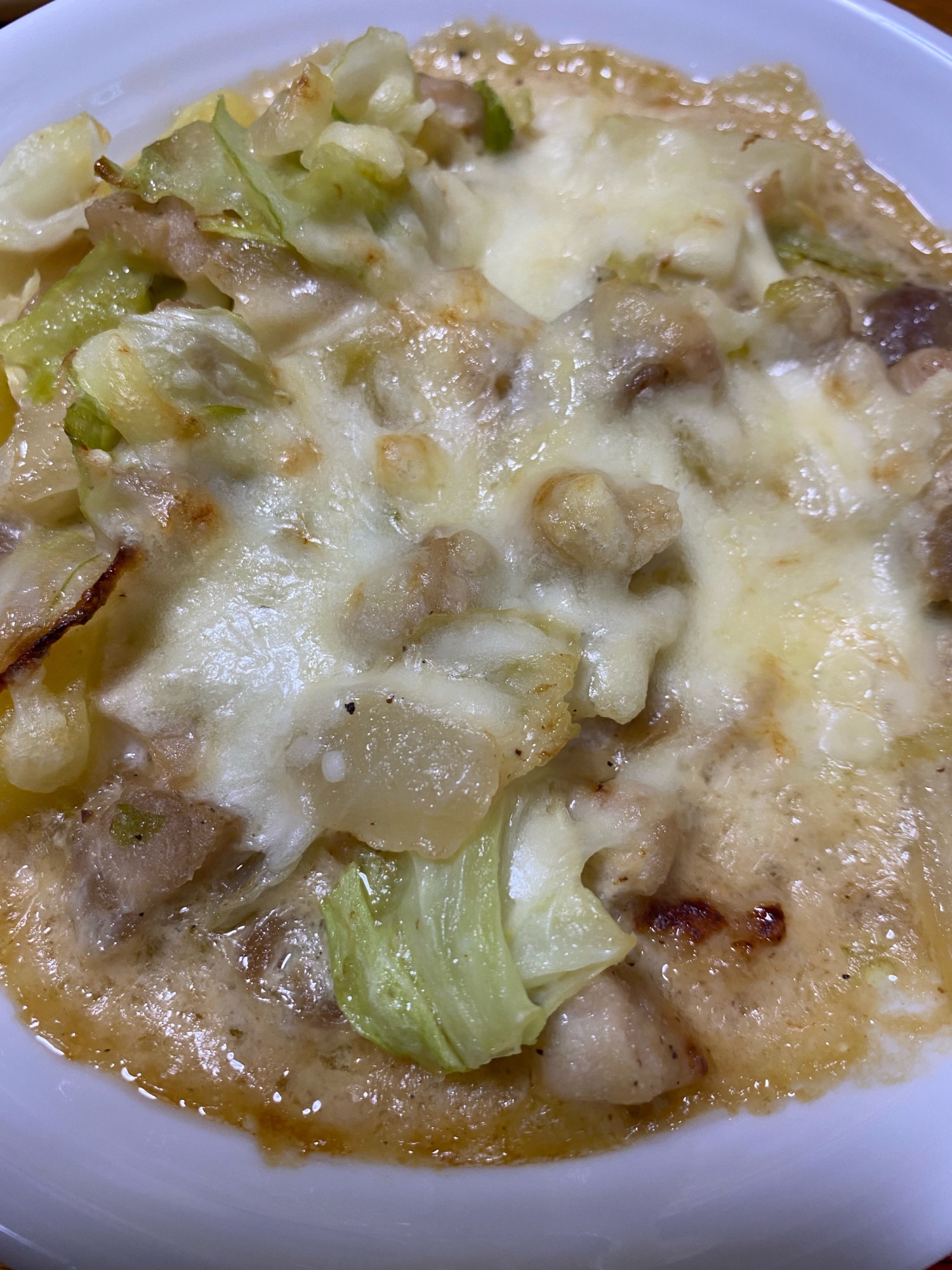 鶏肉キャベツのグラタン風