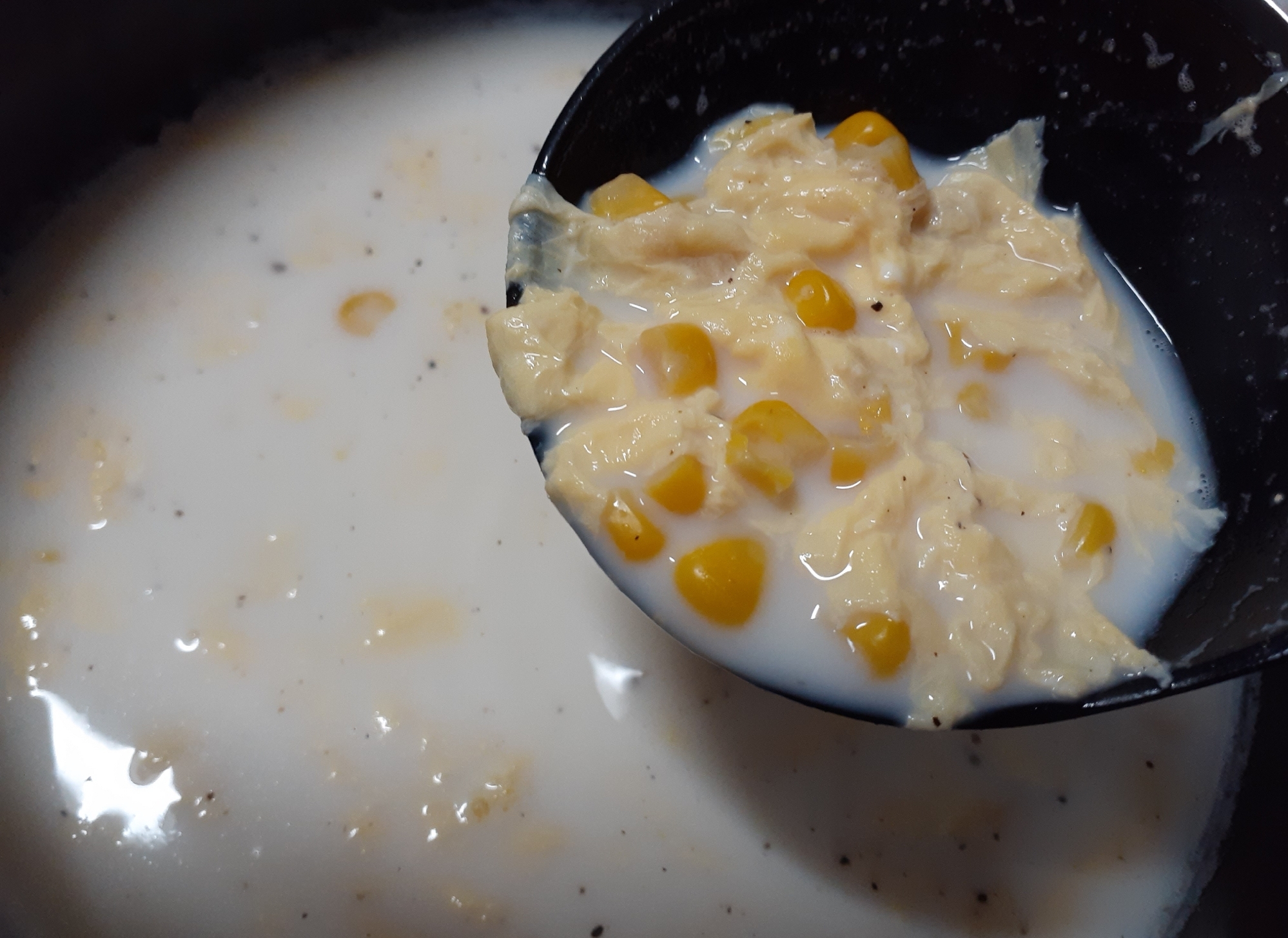 牛乳とお味噌で簡単 ミルクと卵のコーンスープ レシピ 作り方 By アラレぽ 楽天レシピ