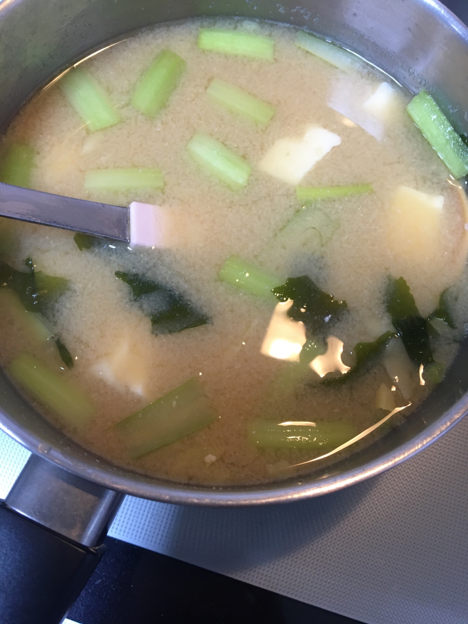 小松菜と豆腐とわかめの粕汁(*^^*)☆