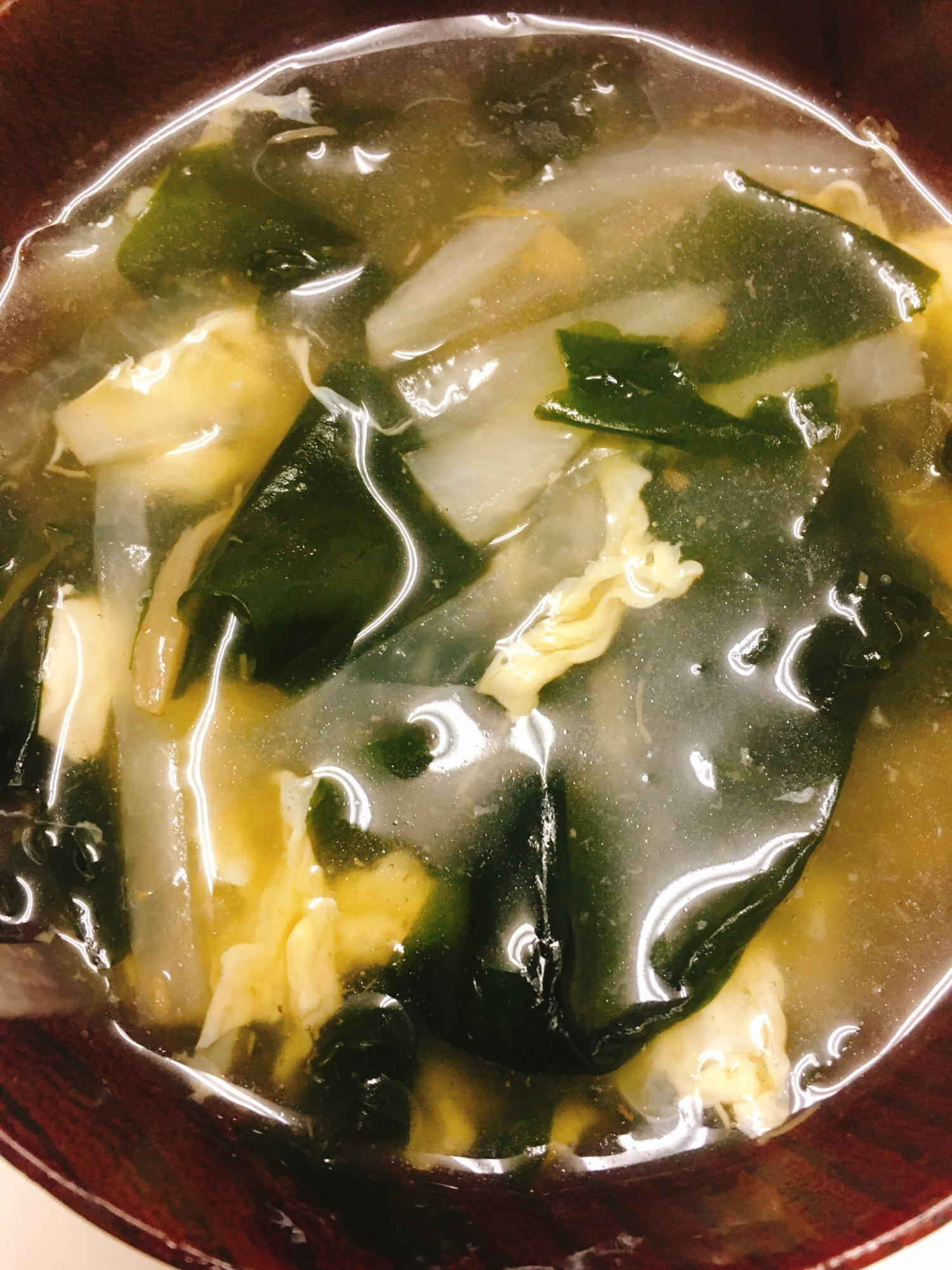 大根とわかめの中華風たまごスープ