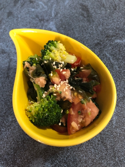 ツナとトマトとブロッコリーの中華和え＋＋