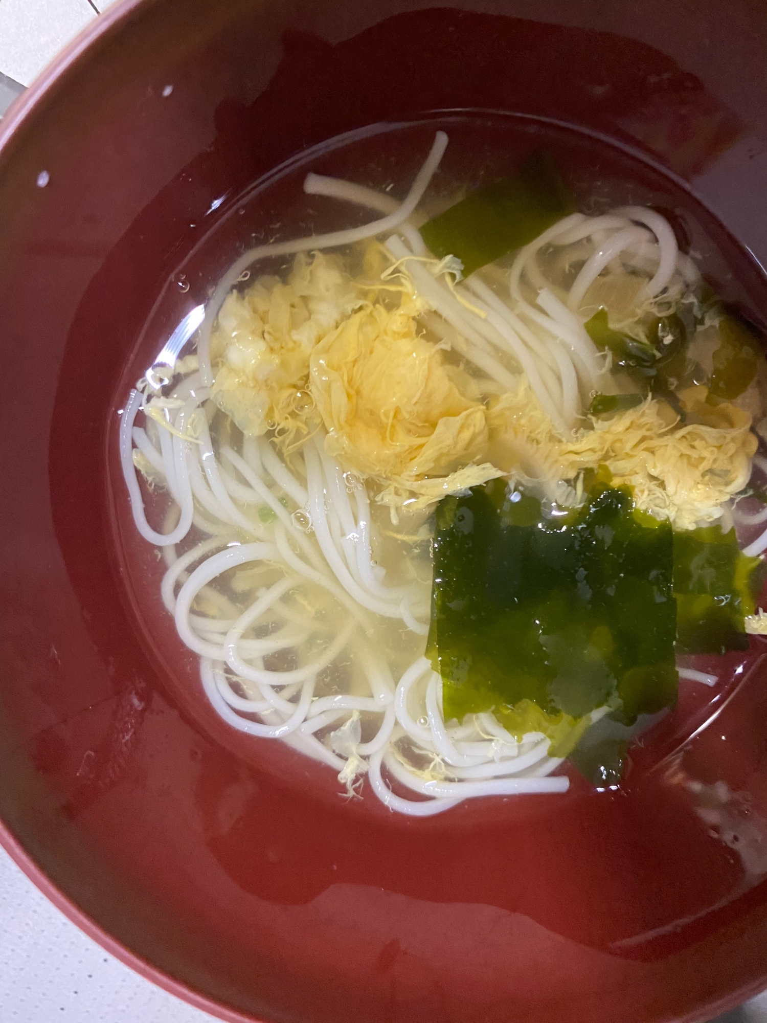 わかめと卵の和風にゅうめん