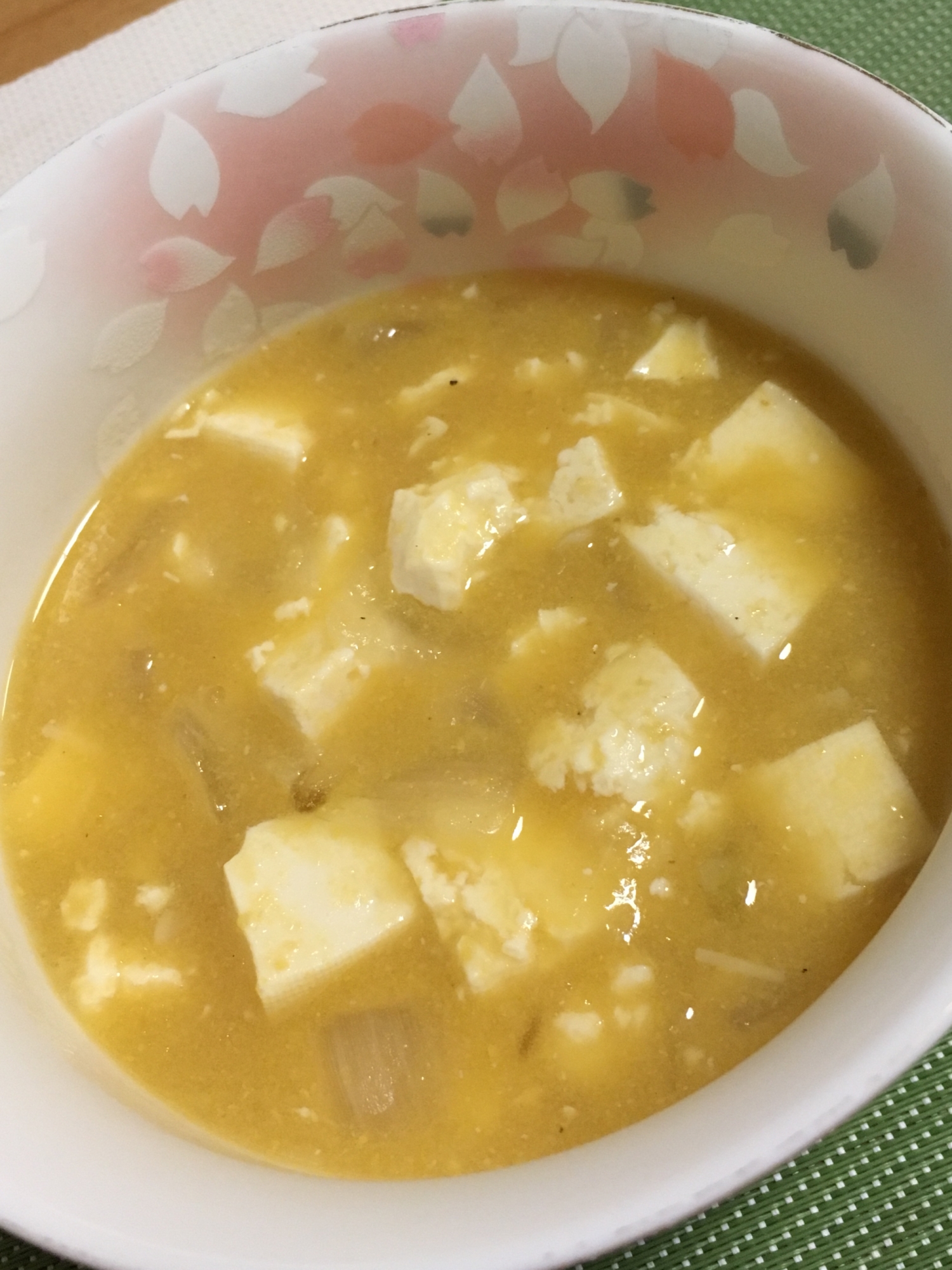 豆腐入りコーンクリーム中華スープ