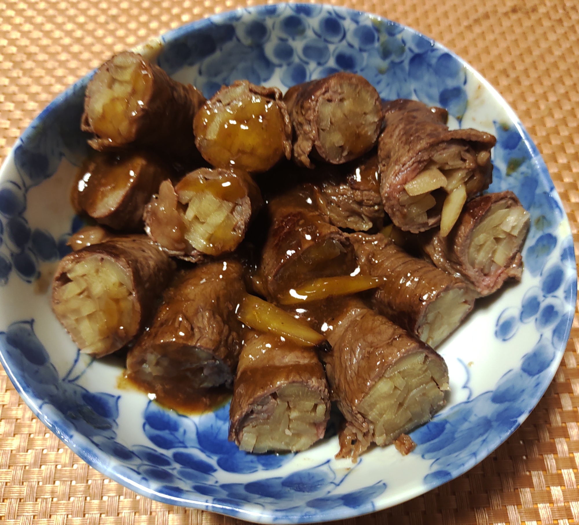 牛もも肉でごぼう巻き