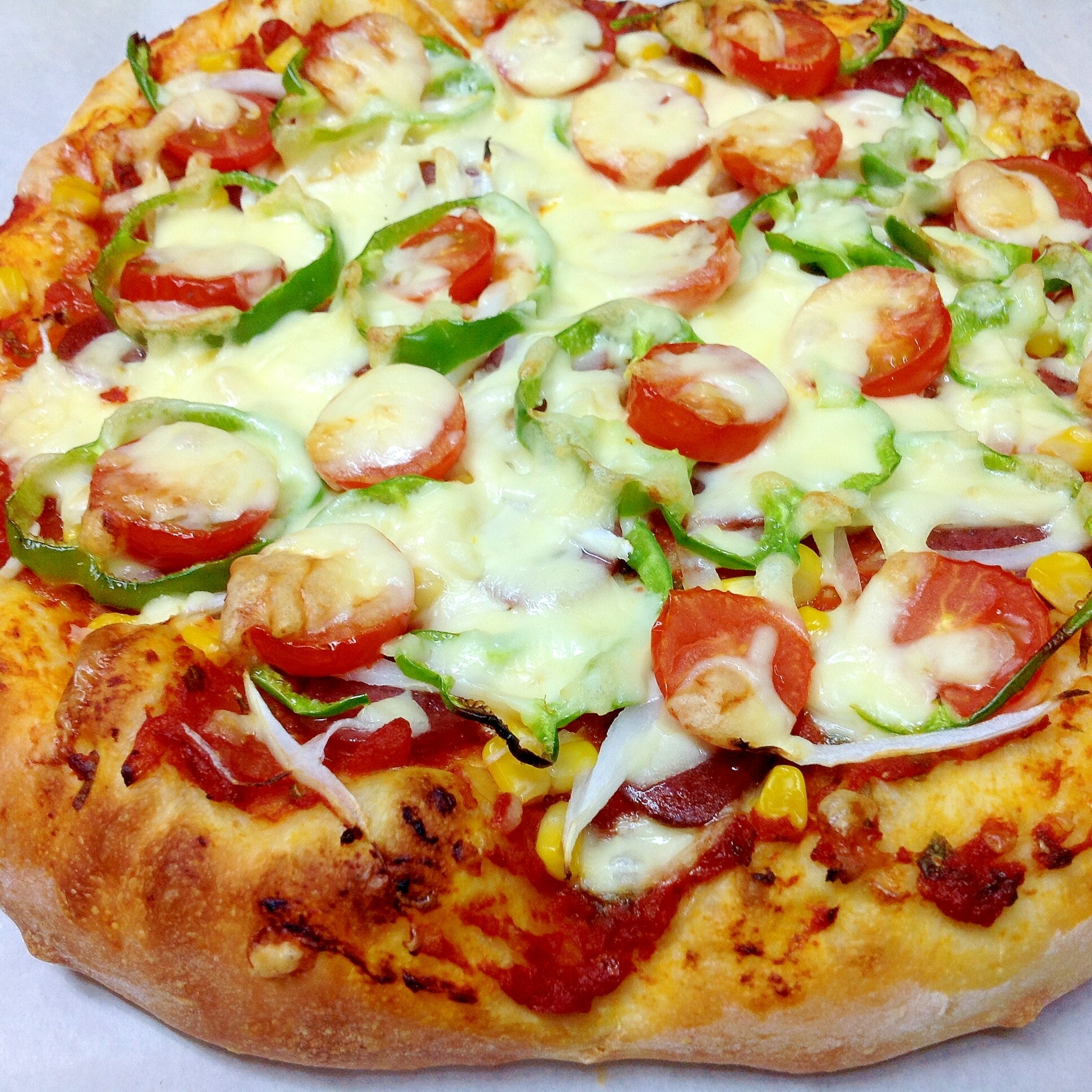 バジル風味 トマトソースピザ Hb使用 レシピ 作り方 By U Smyles 楽天レシピ