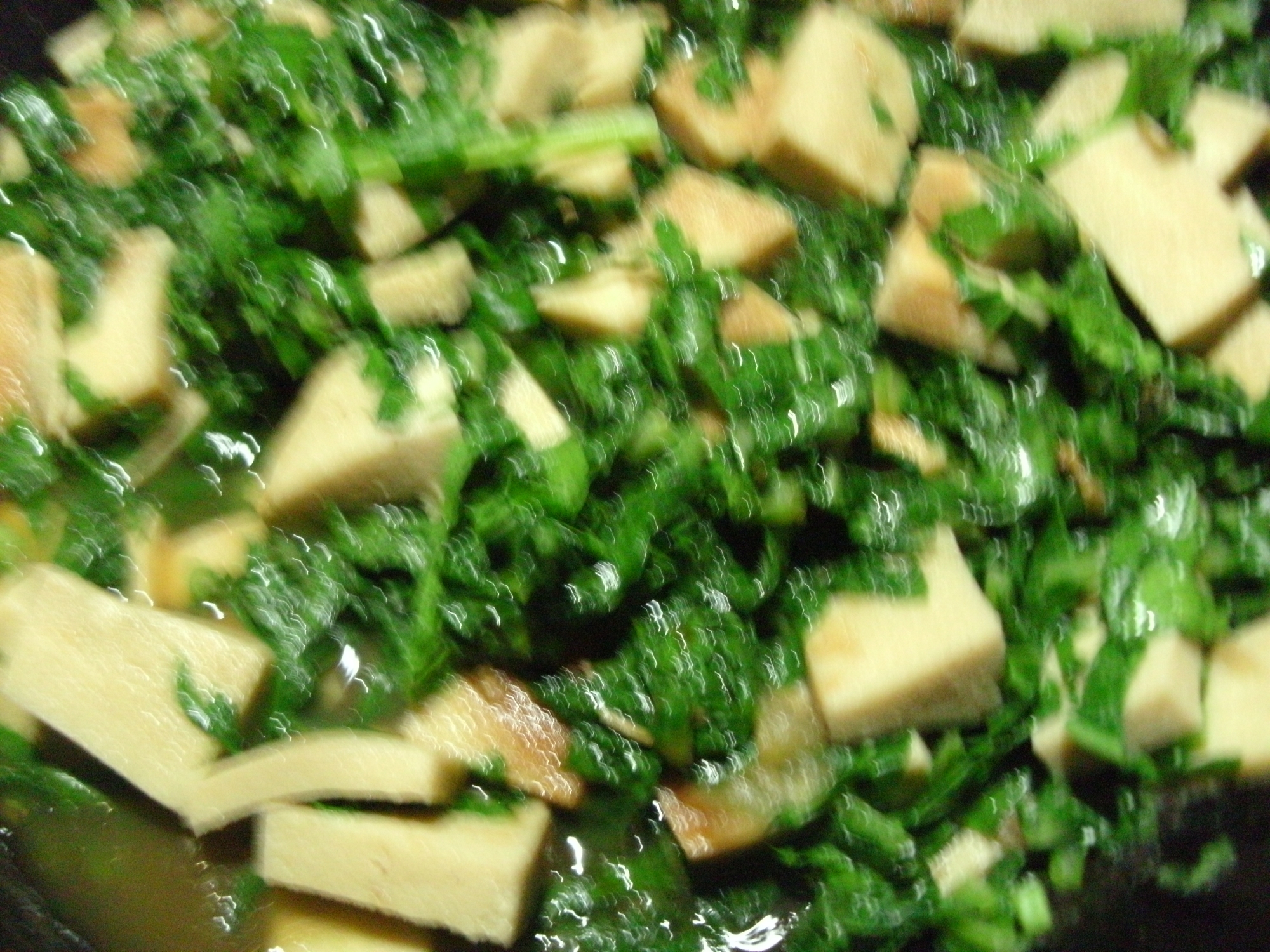 菜っ葉と高野豆腐のてり煮