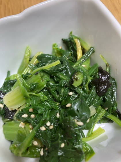 香りがたまらない♡レンジで簡単♡春菊と海苔のナムル