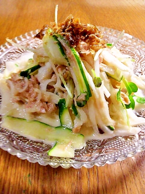 居酒屋風大根とツナのクリーミーサラダ