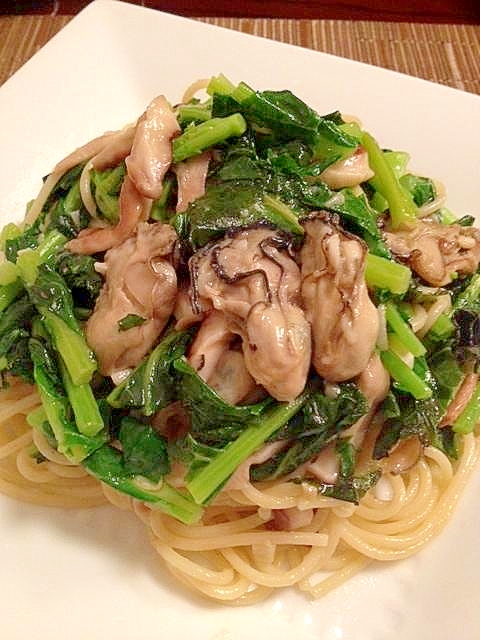 塩麹で♪牡蠣と菜の花のパスタ☆