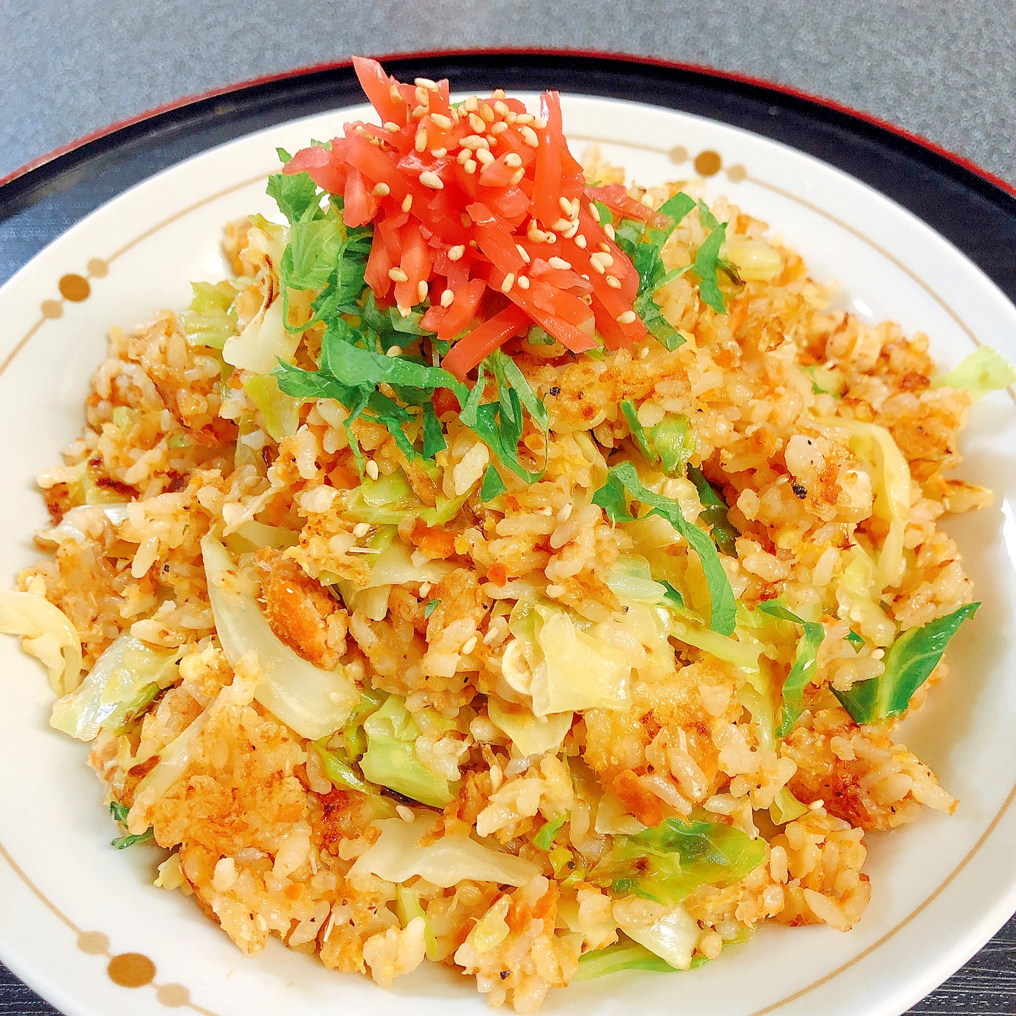 鮭缶で!鮭とキャベツの絶品チャーハン