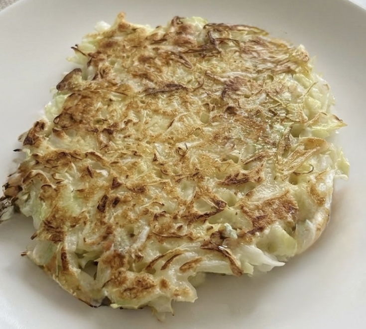半額カットキャベツでお好み焼き