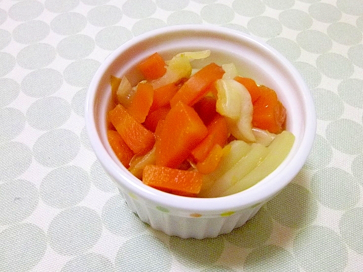 離乳食 レンジで簡単 にんじんと大根のバター醤油 レシピ 作り方 By へんてこぽこりんママ 楽天レシピ 離乳食 レンジで簡単 にんじんと大根のバター醤油 レシピ 作り方 By へんてこぽこりんママ 楽天レシピ