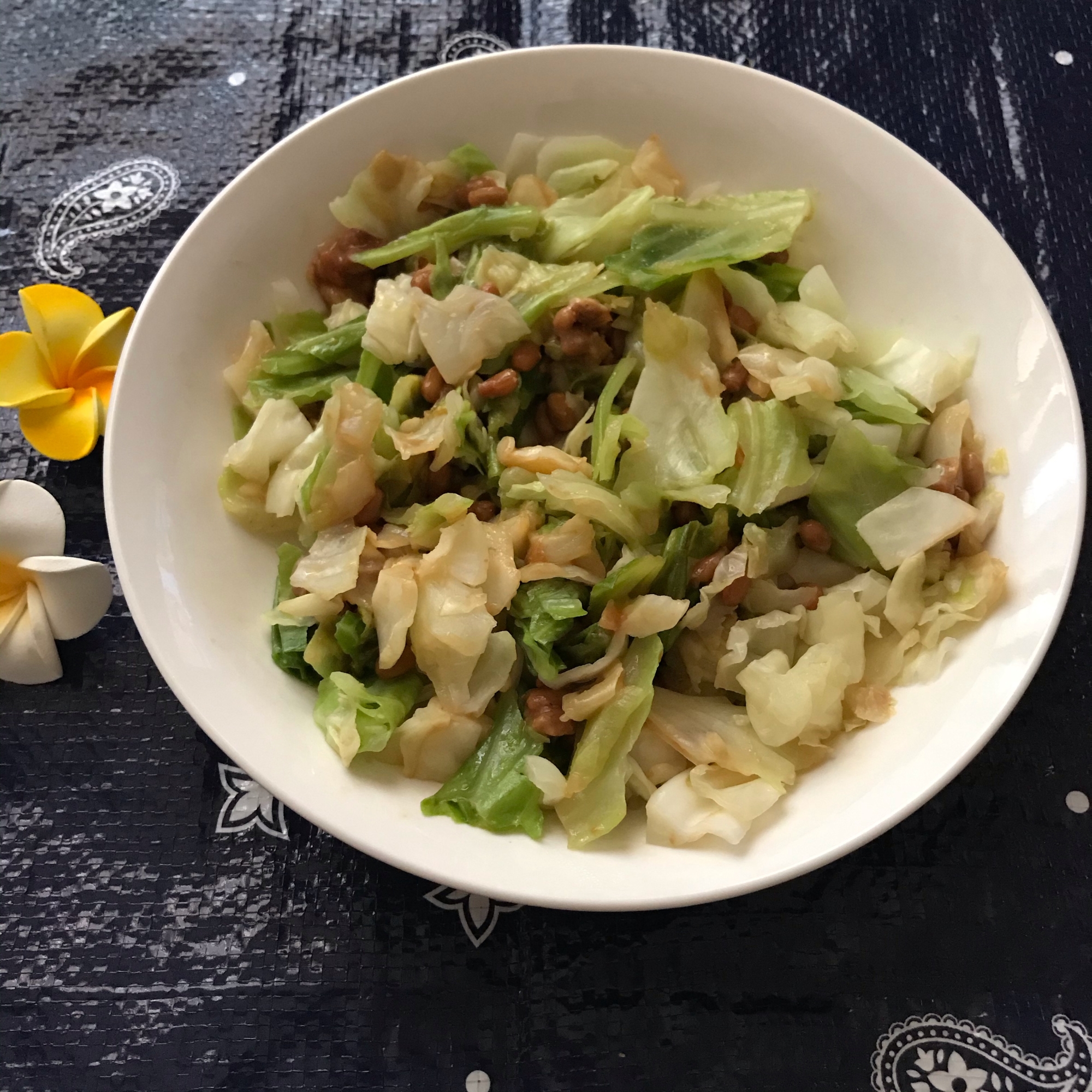 [レンジ]納豆&キャベツの味噌サラダ