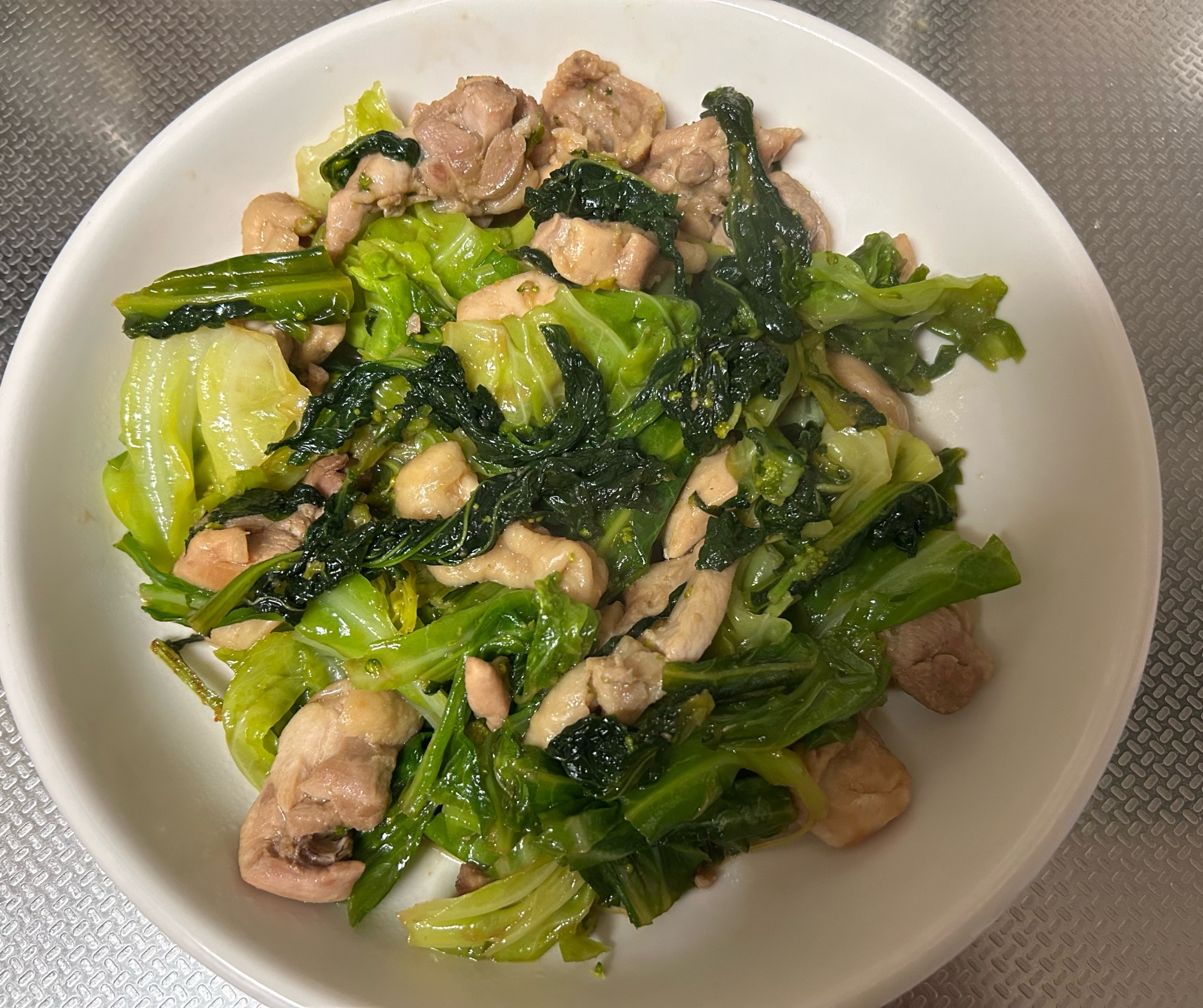 *春野菜と鶏もも肉のオイスター炒め*