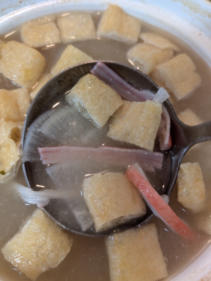 ６分！？カニカマ入り❤大根&油揚げの味噌汁♪