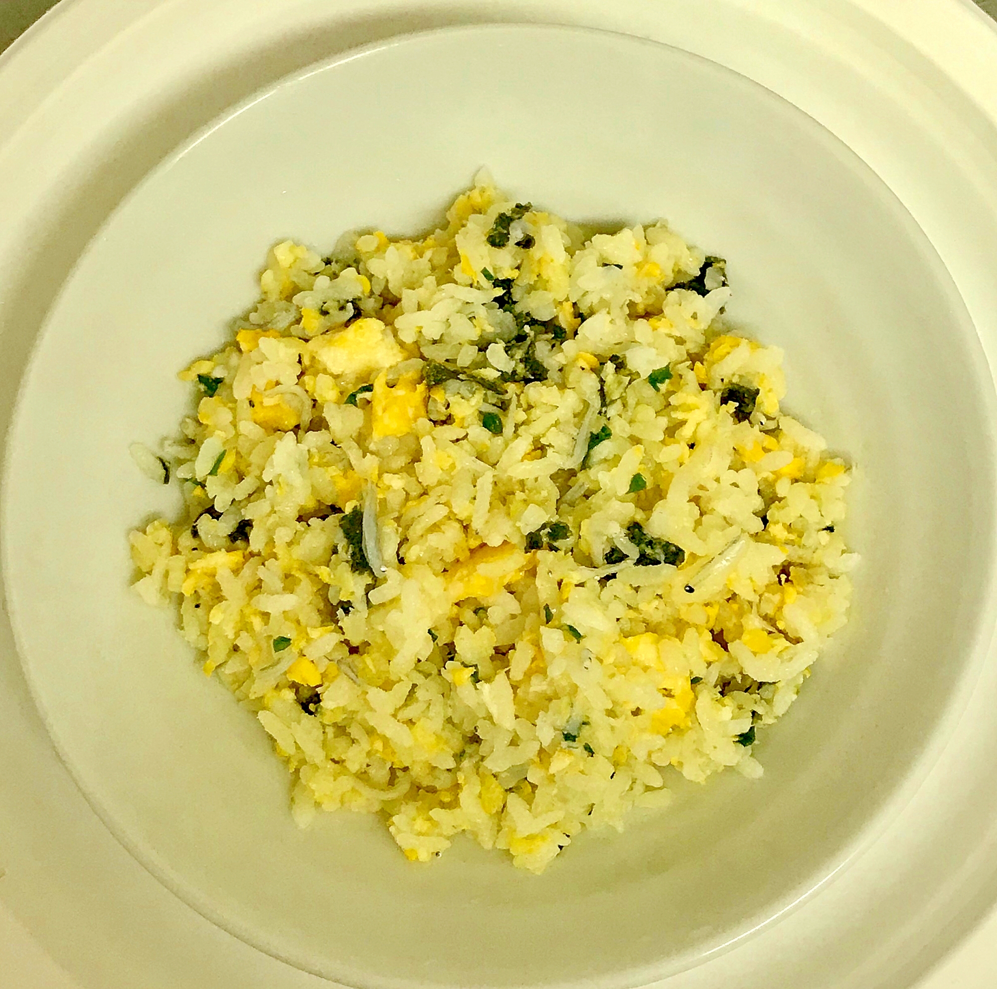 小松菜とシラスの卵炒飯