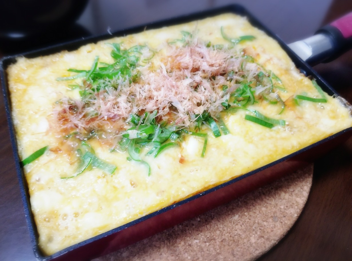 卵焼き器で♪ チーズ in とろろ豆腐ステーキ★