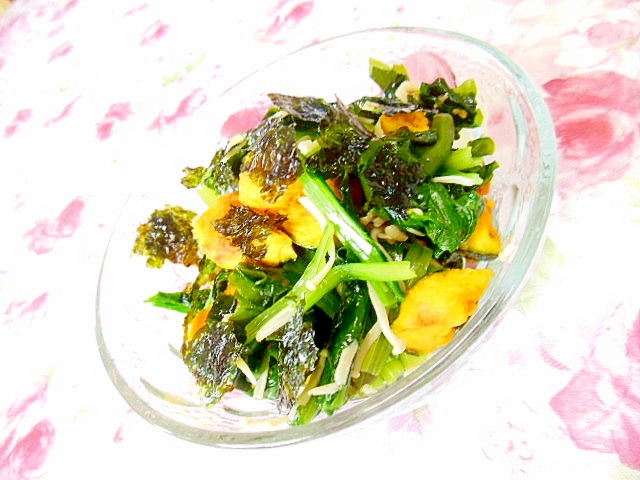 ❤小松菜とワカメとエノキと南瓜と韓国海苔の酢の物❤