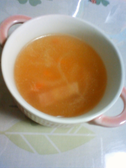 ベーコンの旨み、たまねぎの甘みがあって美味しいスープでした(*^▽^*)ゴクゴク飲めちゃう＾＾ごちそうさまでした♪