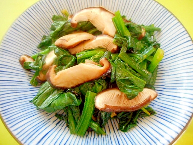 ほうれん草と椎茸のかつお醤油炒め