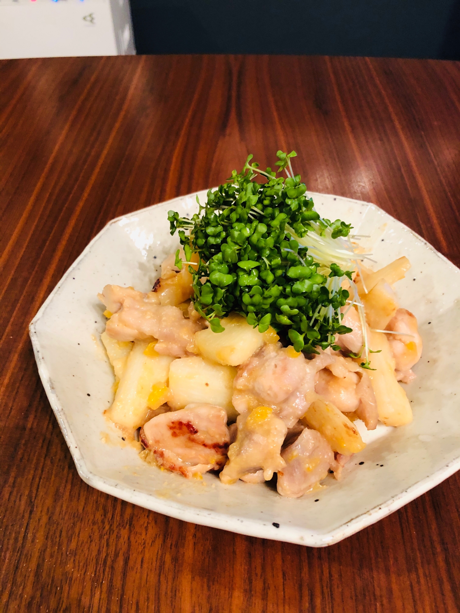 ホクホク♫鶏肉と長芋の味噌炒め。グルテンフリー