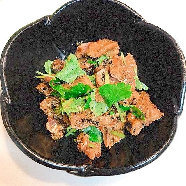 すぐできる(笑)サンマ蒲焼きとみつ葉のおつまみ