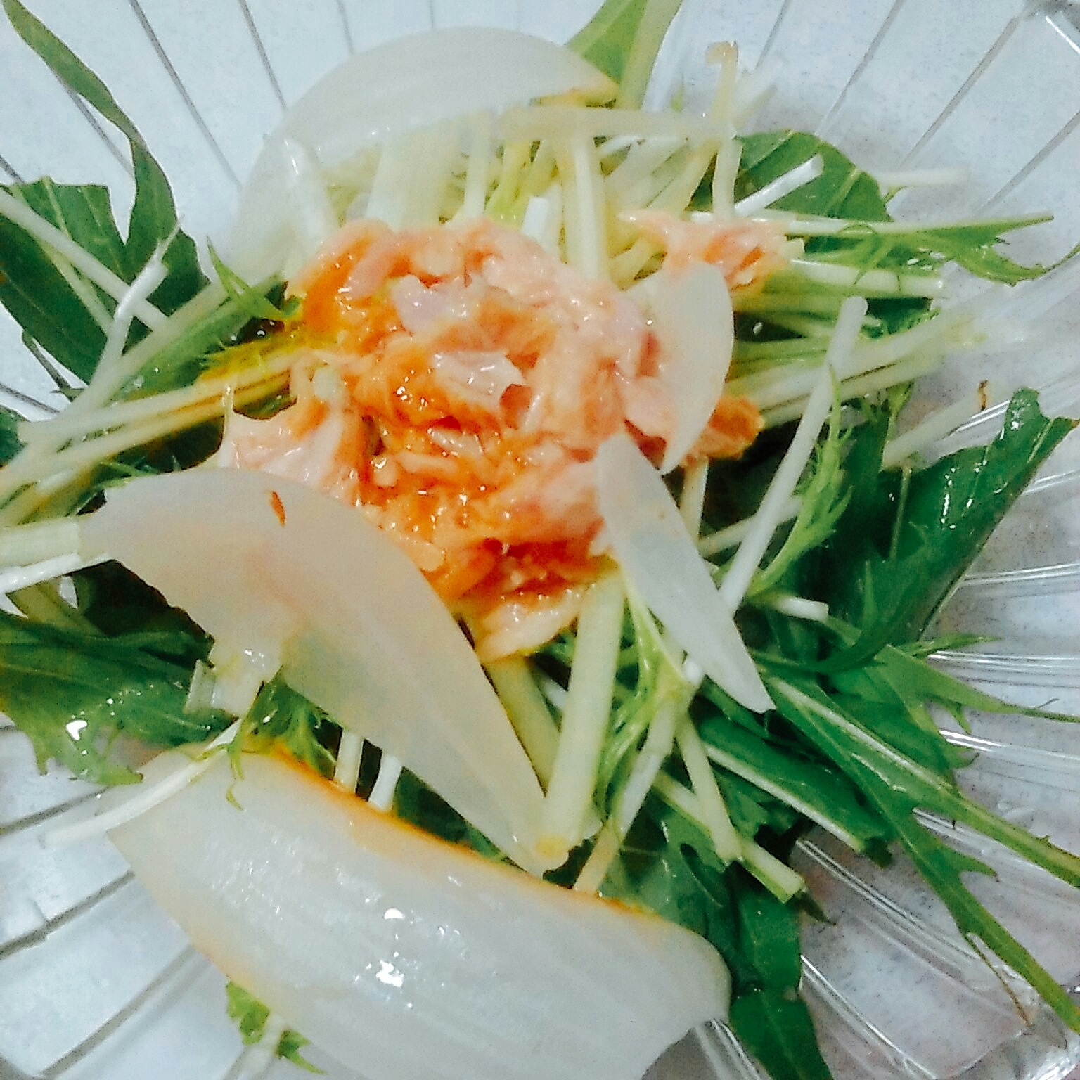 玉ねぎ水菜のツナサラダ