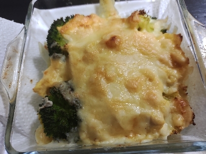 絹ごし豆腐とブロッコリーのグラタンレシピ♪