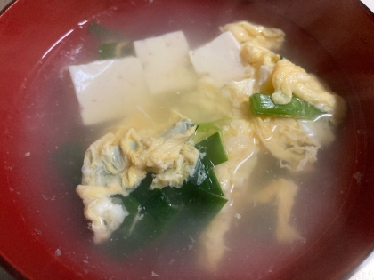 豆腐と卵とニラのスープ