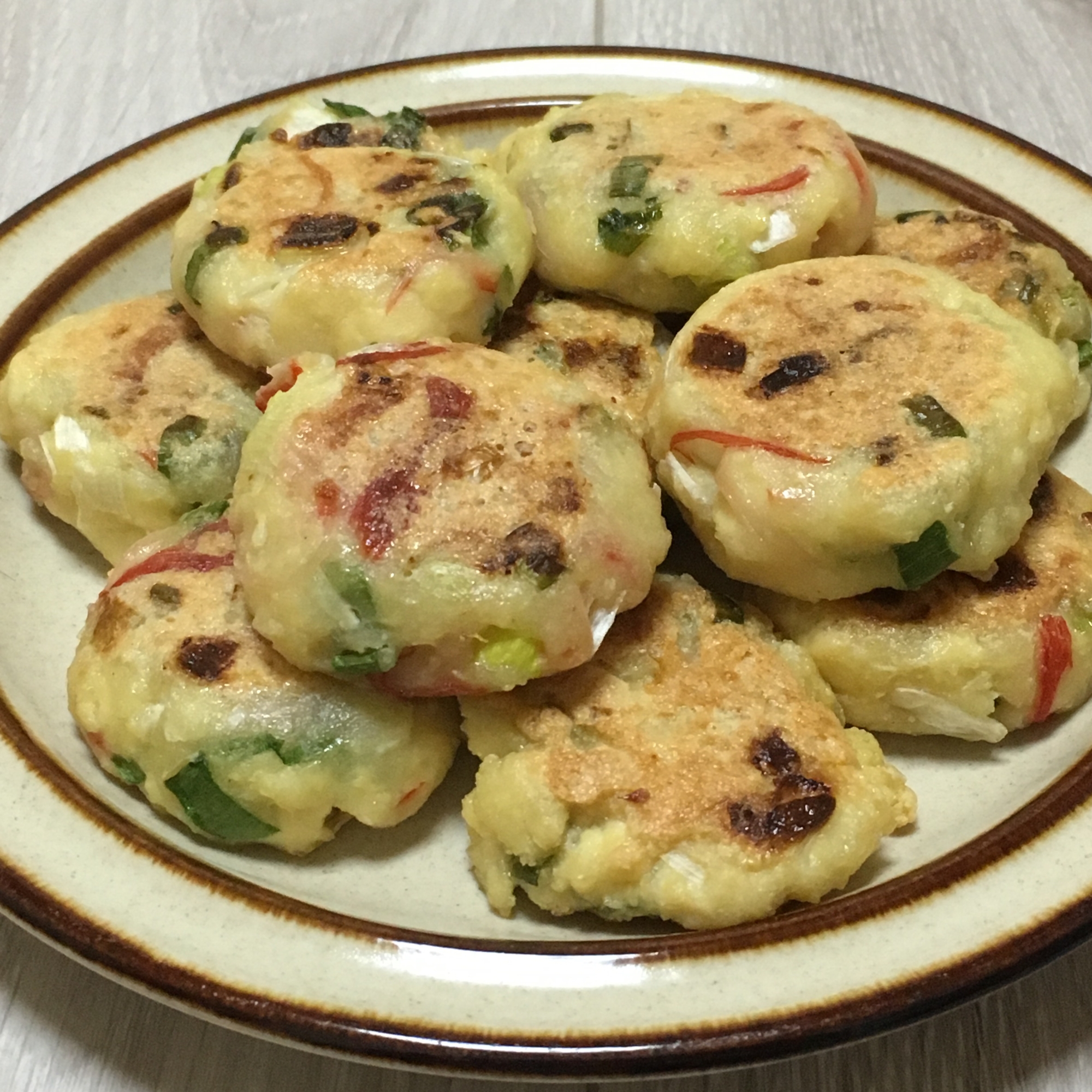 カニカマ豆腐団子焼き♪