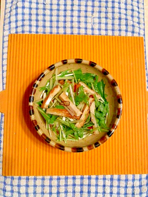 竹輪と水菜のサラダ♪