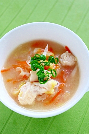 中華風食べる塩麹スープ