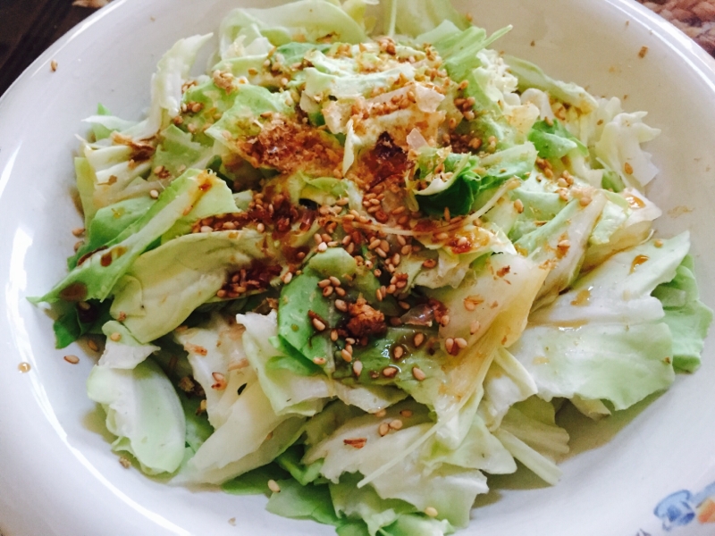 電子レンジで！蒸しキャベツのだし醤油かけ