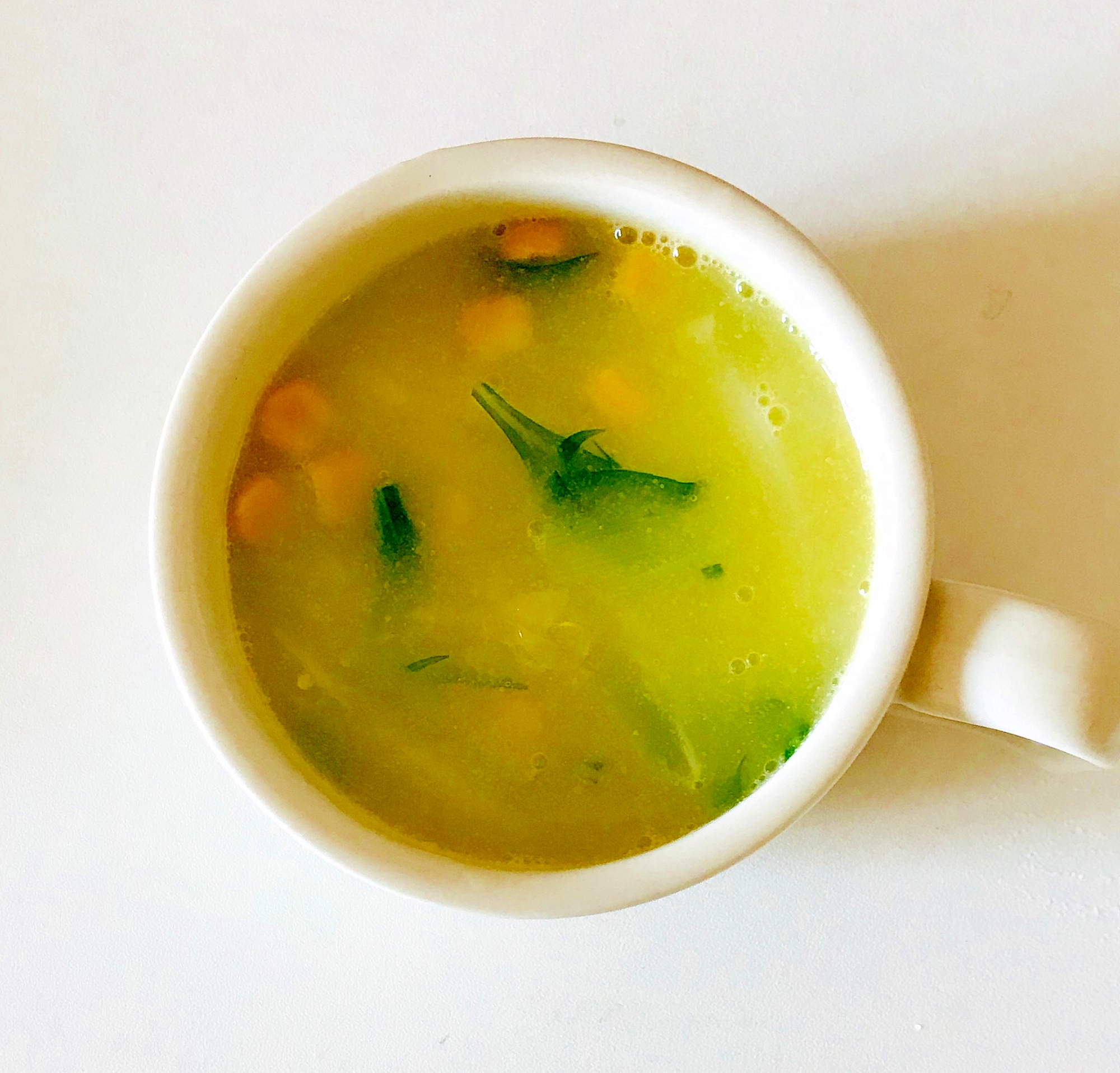 春キャベツと水菜のコーンスープ