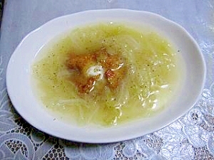 白菜の葉を使った簡単スープ