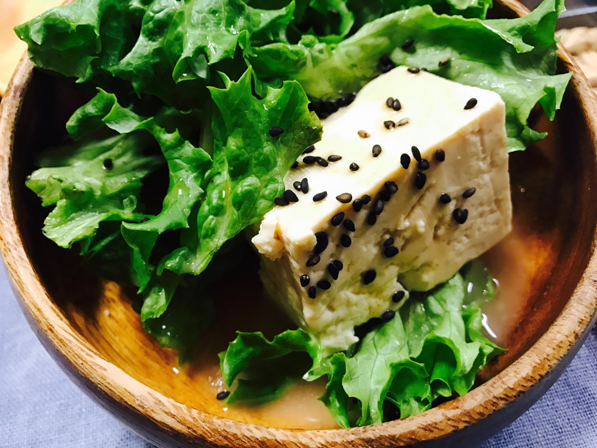 ちゃんぽんスープとポン酢の豆腐サラダ