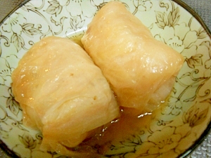 おでんのだしで和風ロールキャベツ