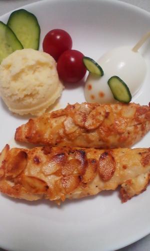鶏ササミのアーモンドチーズ焼き レシピ 作り方 By Tekonani 楽天レシピ