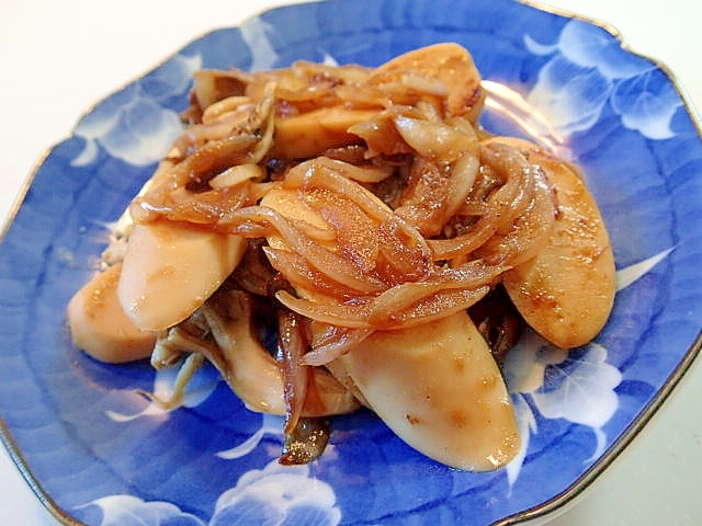 焼き肉のたれで　魚ニソ・舞茸・玉ねぎ炒め