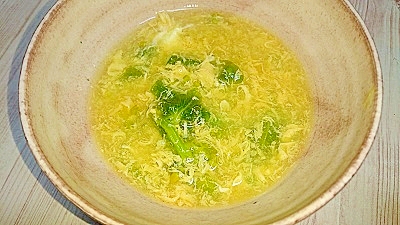 菜の花のコンソメ卵スープ