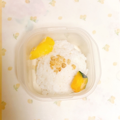 かぼちゃパイナップル乗せ♡そば粉入りおじや♪