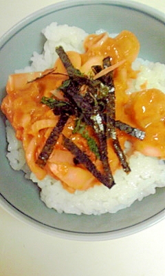 ネギのウニ和えのせご飯