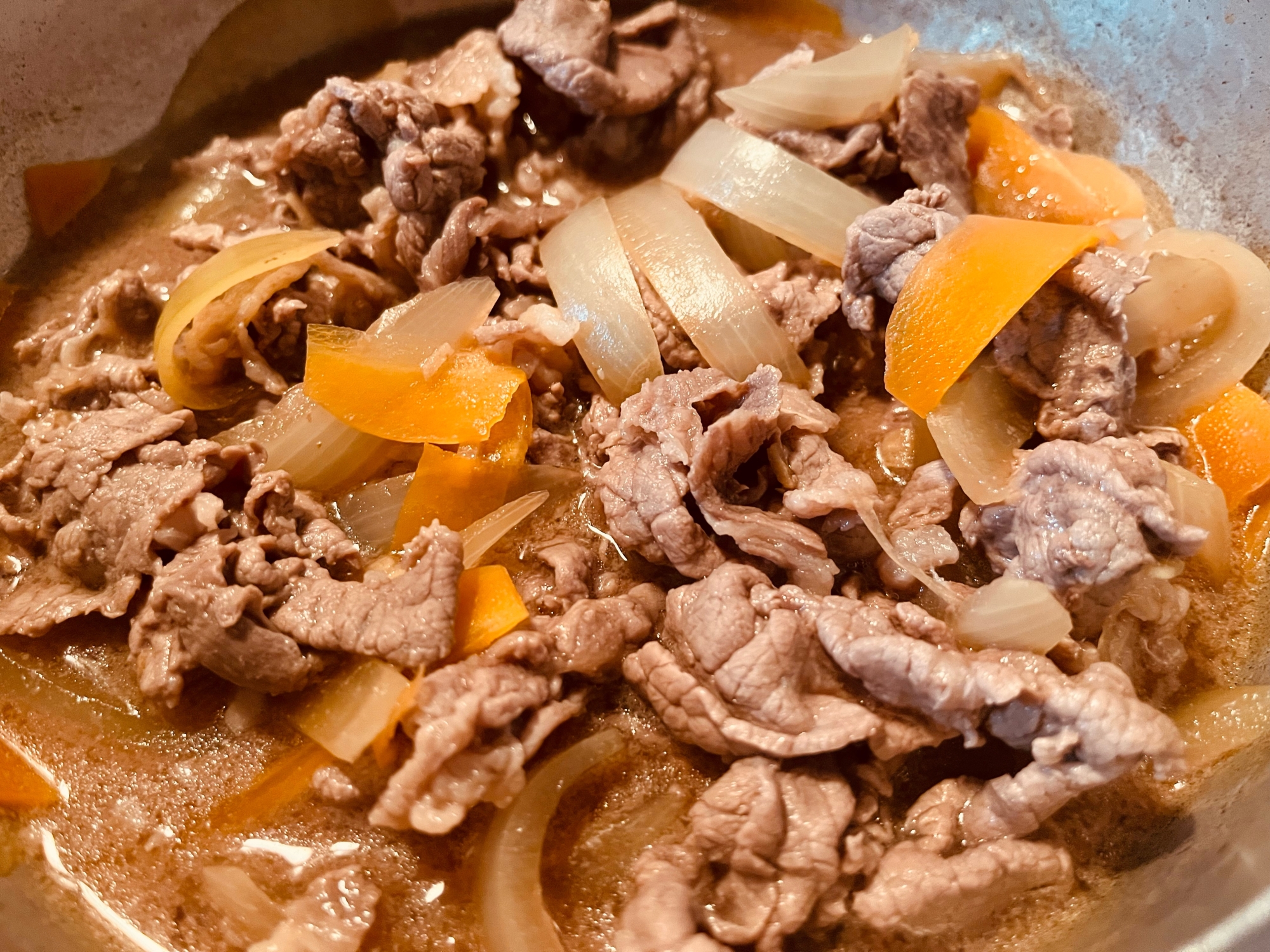 牛肉と玉ねぎ、人参のしぐれ煮